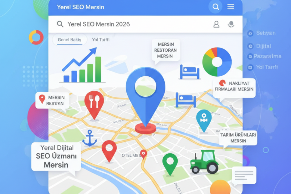 Mersin yerel SEO 2026: Google Maps optimizasyonu, işletme konumlandırma, arama motoru görseli