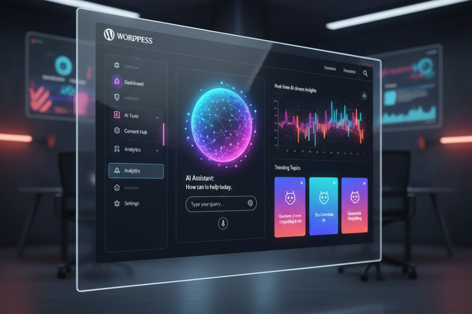 WordPress Design Trends 2026 AI Modern Interface Visualization