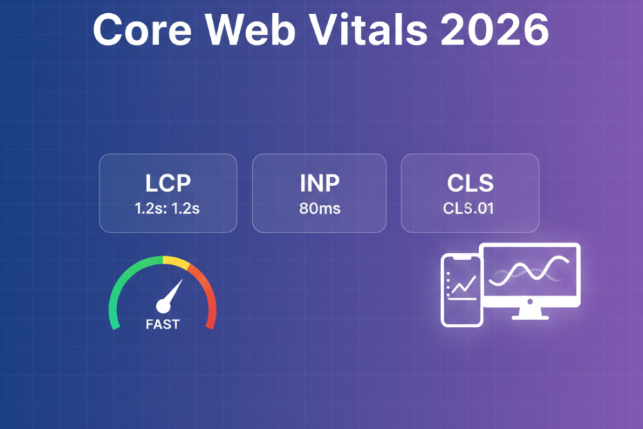 Core Web Vitals 2026 web sitesi performans dashboardu